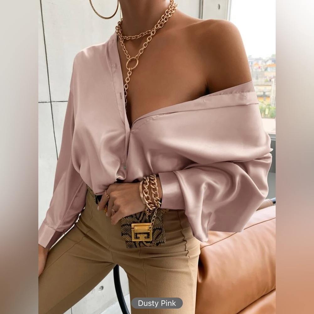 Bishop Sleeve Blouse in Dusty Rose Pink